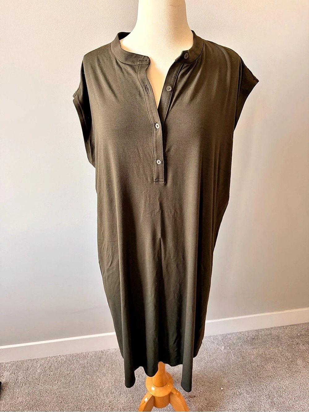 EILEEN FISHER Brown Rayon Tunic Size XL Like New